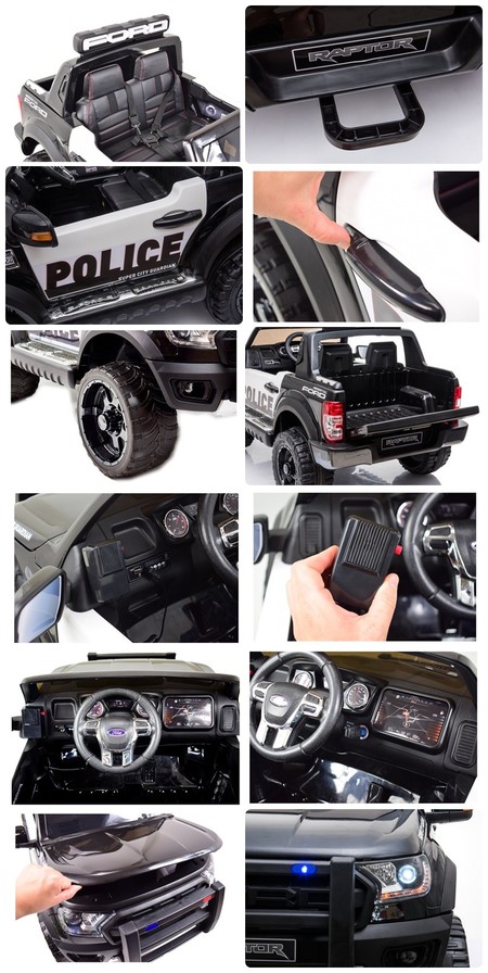 Ford Ranger Raptor Police Blanc Métallisée, voiture électrique