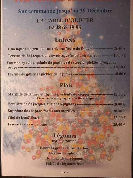 La Table d'Olivier