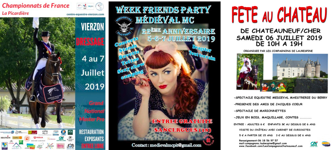 Les SORTIES du weekend sur Bourges et dans le département du Cher 06/07/2019 Infoptimum