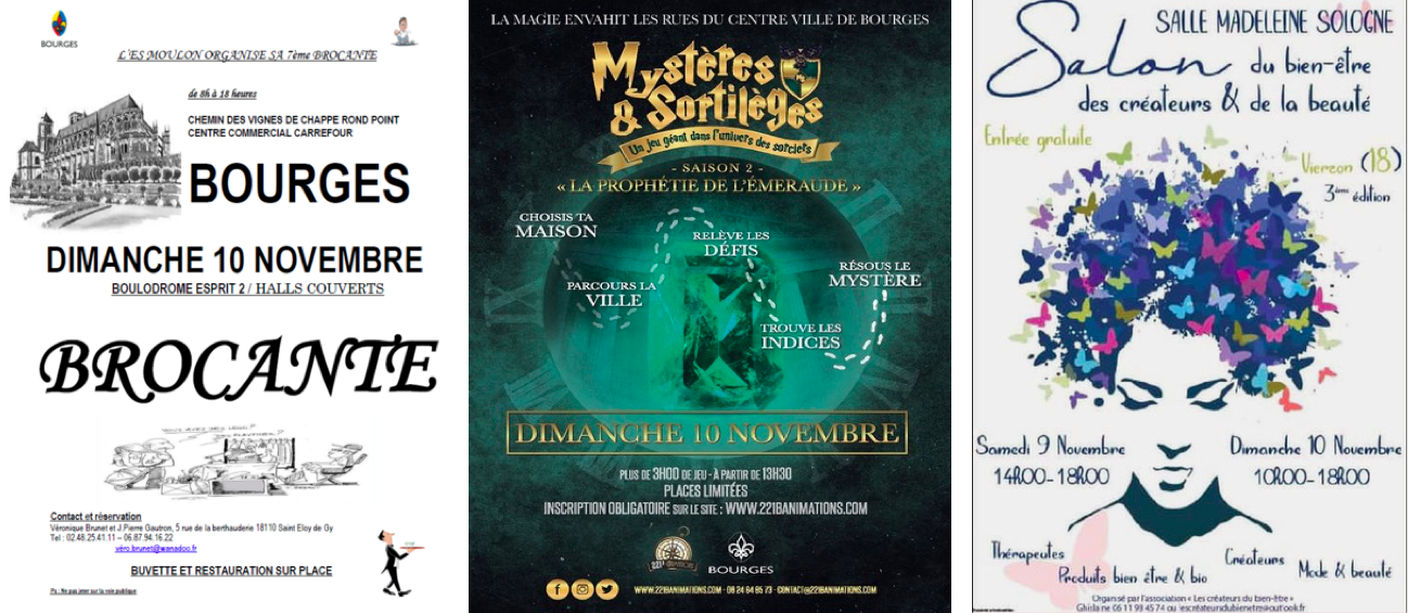 Les SORTIES du weekend sur Bourges et dans le département du Cher 10/11/2019 Infoptimum